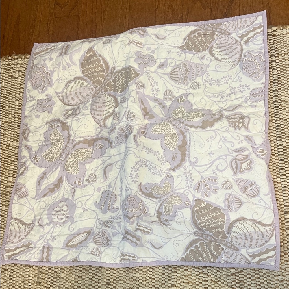 Pottery Barn Kids Organic Cotton Butterfly  Patterned Quilt Euro Sham